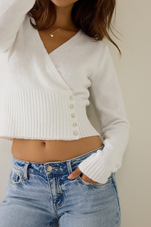 Ciela Wrap Button Side Sweater - Altar'd State