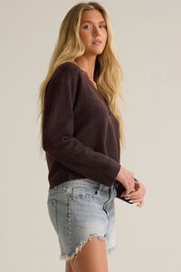 Ines Lace Trim V Neck Sweater Detail 3 - Altar'd State