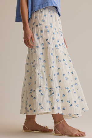 Jackie Embroidered Midi Skirt - Altar'd State - 
