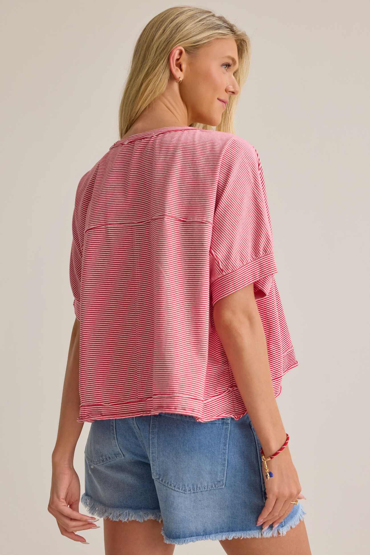 Abigail Stripe Cropped Tee