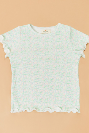 Ana Floral Flutter Sleeve Tee - Altar'd State - 