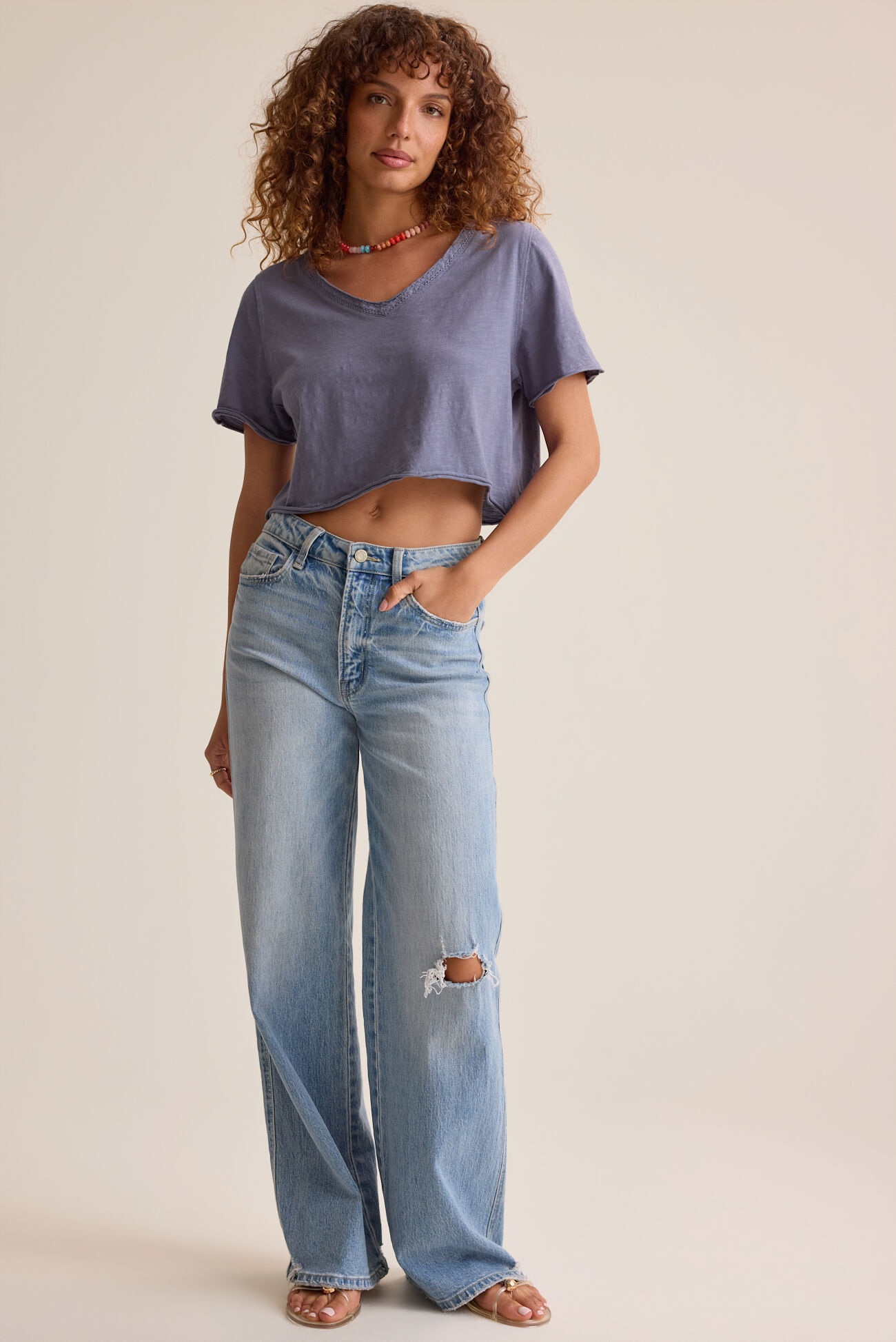 Vera Cropped Lace Tee