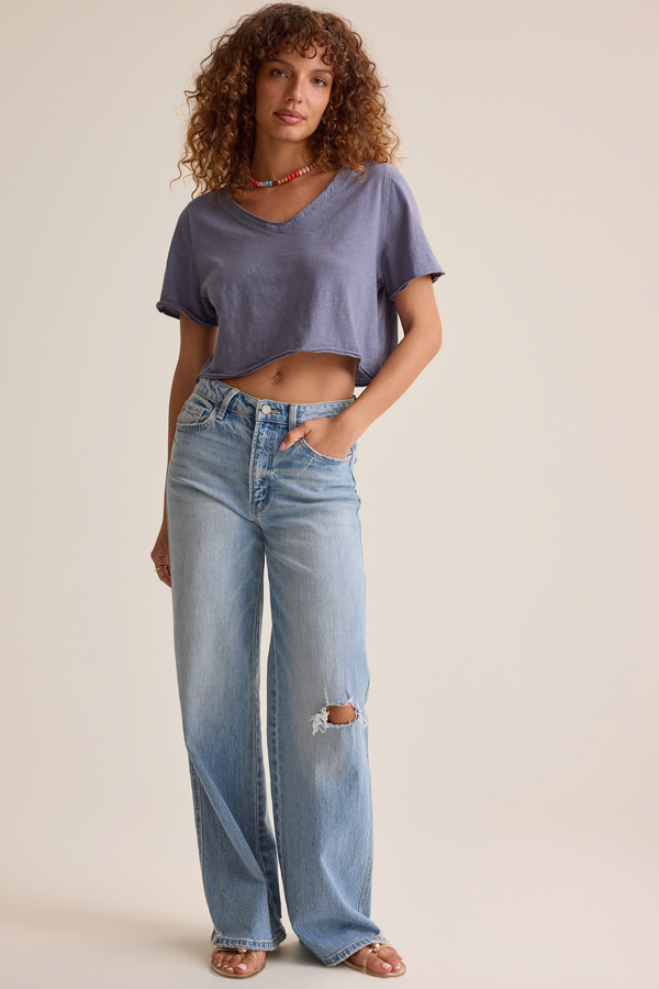 Vera Cropped Lace Tee Detail 2 - Altar'd State