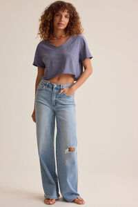 Vera Cropped Lace Tee Detail 2 - Altar'd State