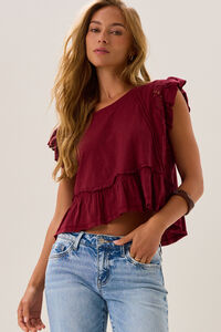 Kiki Short Sleeve Crochet Shirt Detail 2 - Altar'd State