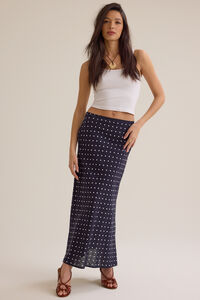 Elodie Polka Dot Linen Maxi Skirt Detail 3 - Altar'd State