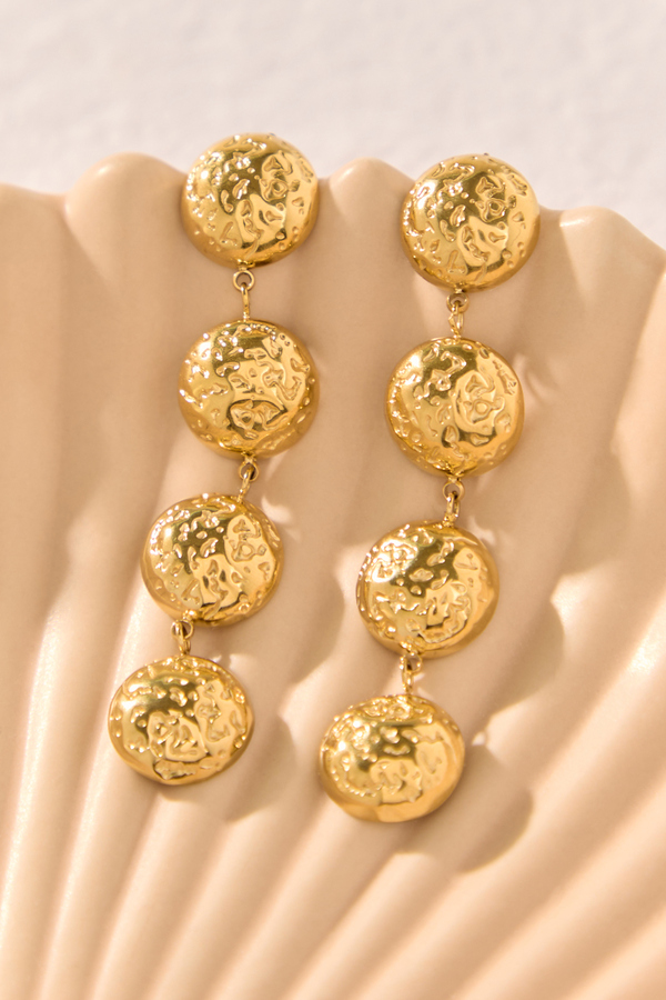 18K Marigold Hammered Dangle Earrings - Altar'd State