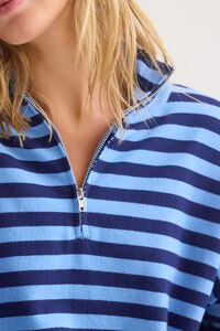 Elsie Stripe Quarter Zip Pullover Detail 5 - Altar'd State