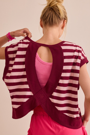 In Motion Stripe Circle Back Tee - Altar'd State - 