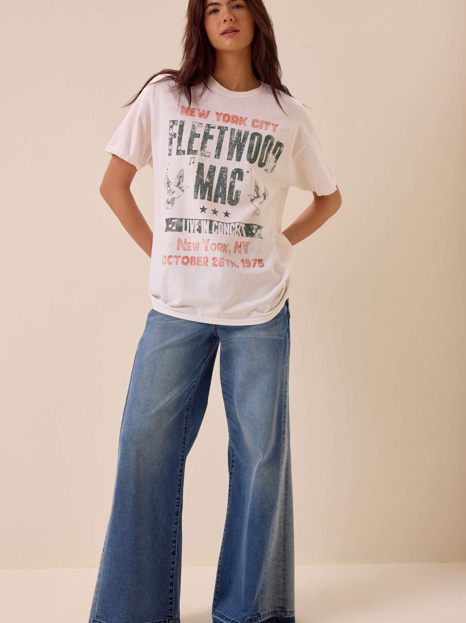 fleetwood mac shirt dress SOLD FLEETWOOD MAC DRESS Fleetwood Mac dress!! Has a flowy  VINTAGE fabric bottom! This is the last of this exact fabric I have! Fabric  truly from the 60's! Size: Medium can fit