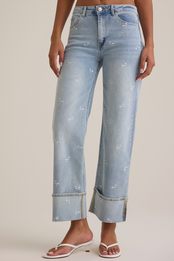 Edie Floral Embroidered Jeans Detail 3 - Altar'd State