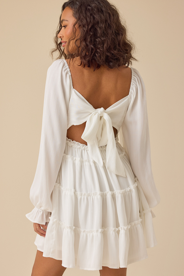 Lillie Mini Dress in White | Altar'd State