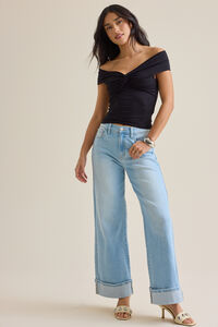 Mollie Off the Shoulder Knot Twist Top - Altar'd State