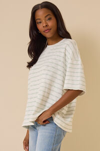 Hayden Oversized Stripe Tee Detail 3 - Altar'd State