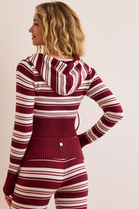 Sprint Stripe Zip Up Sweater Detail 5 - Altar'd State