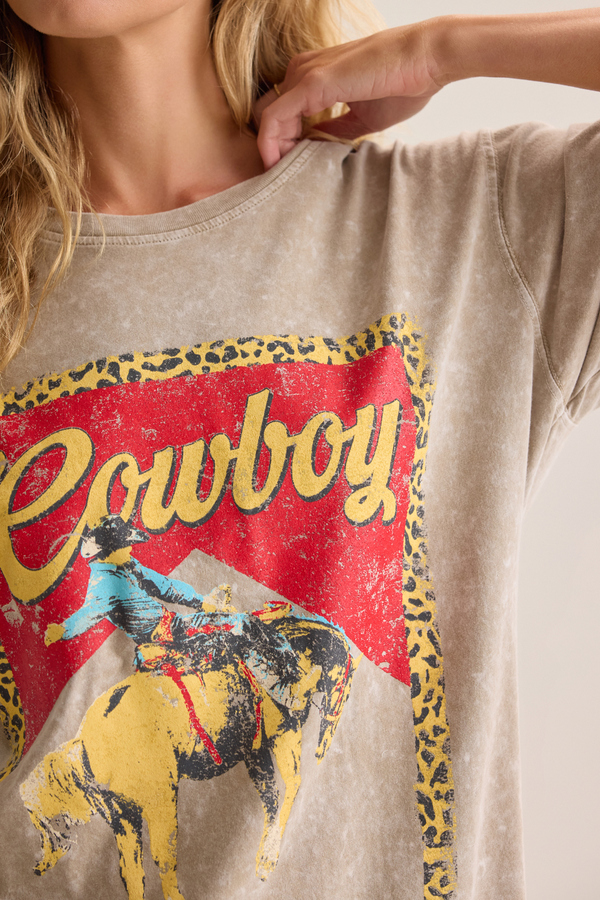 Western Cowboy Oversized Tee Detail 2 - Altar'd State