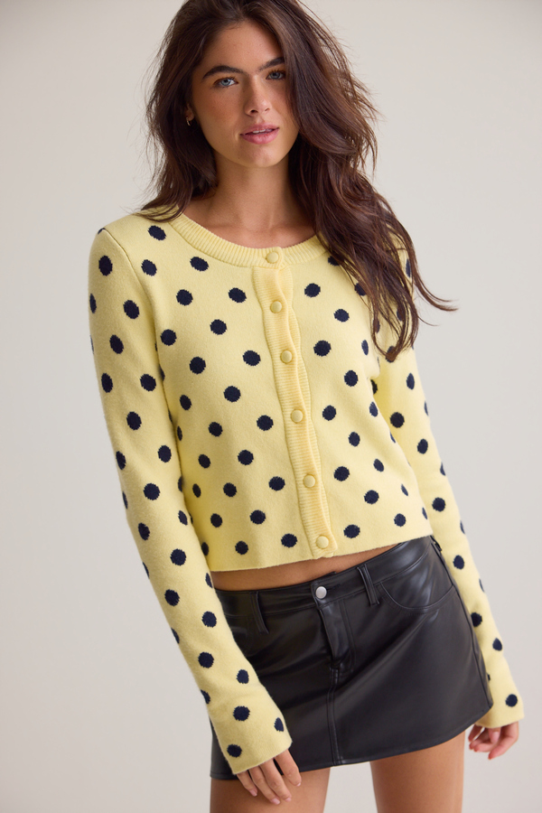 Linnea Dot Crew Cardigan - Altar'd State