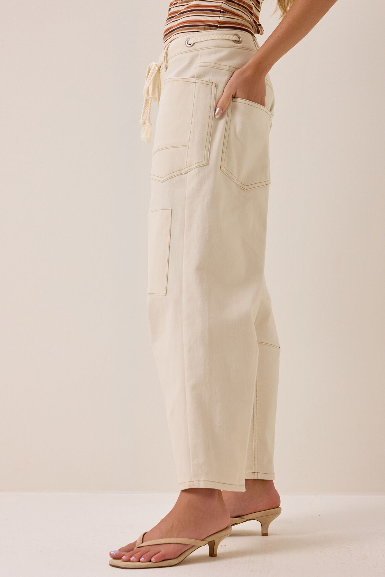 Amelia Tie Barrel Pant
