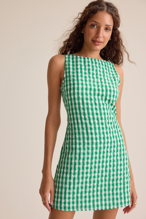 Brinley Gingham Mini Dress - Altar'd State - 