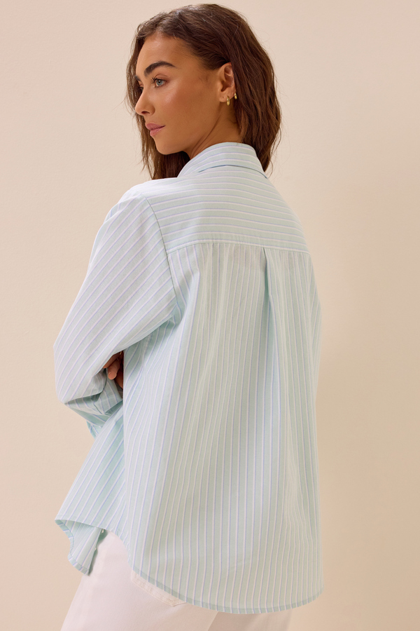Palmer Stripe Button Up Top Detail 4 - Altar'd State