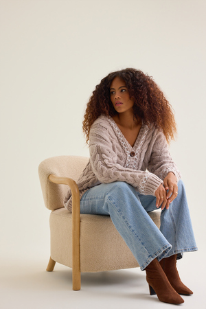Briseis Oversized Cable Whipstitch Tunic Cardigan - Altar'd State