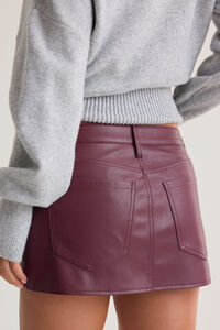 Lenna Vegan Leather Mini Skirt Detail 3 - Altar'd State