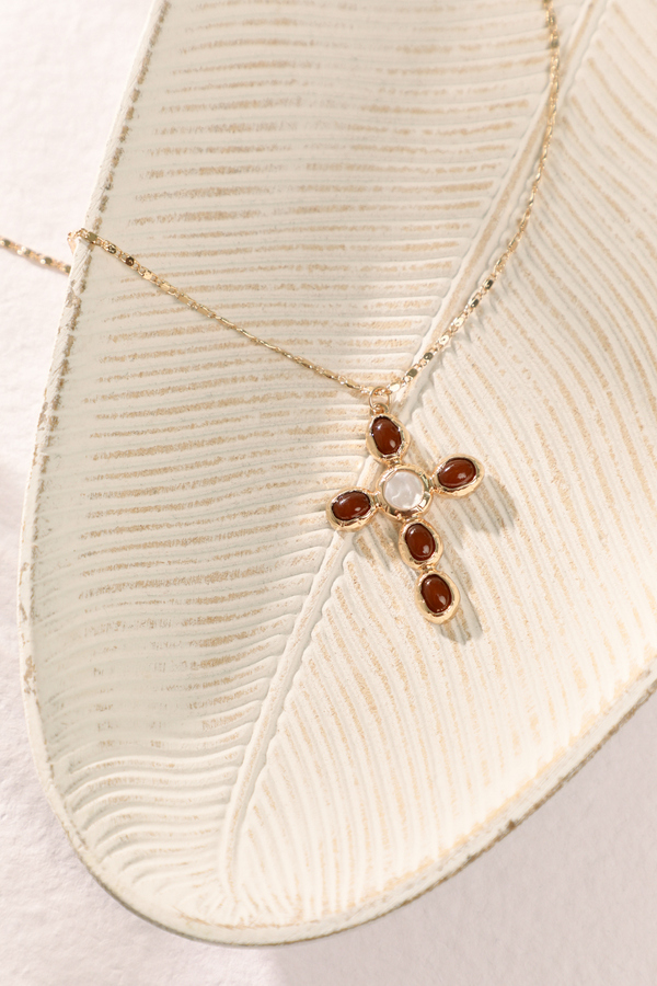 Coin Pearl Cross Necklace - Altar'd State