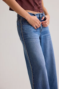 Izzie Rhinestone Trim Wide Leg Jean Detail 3 - Altar'd State