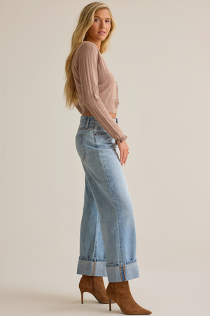 Bellamy Pointelle Pearl Button Up Top - Altar'd State