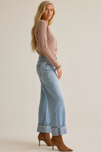 Bellamy Pointelle Pearl Button Up Top Detail 4 - Altar'd State