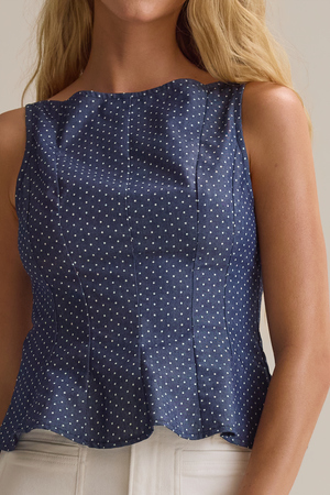 Effie Polka Dot Pleated Tank - Altar'd State