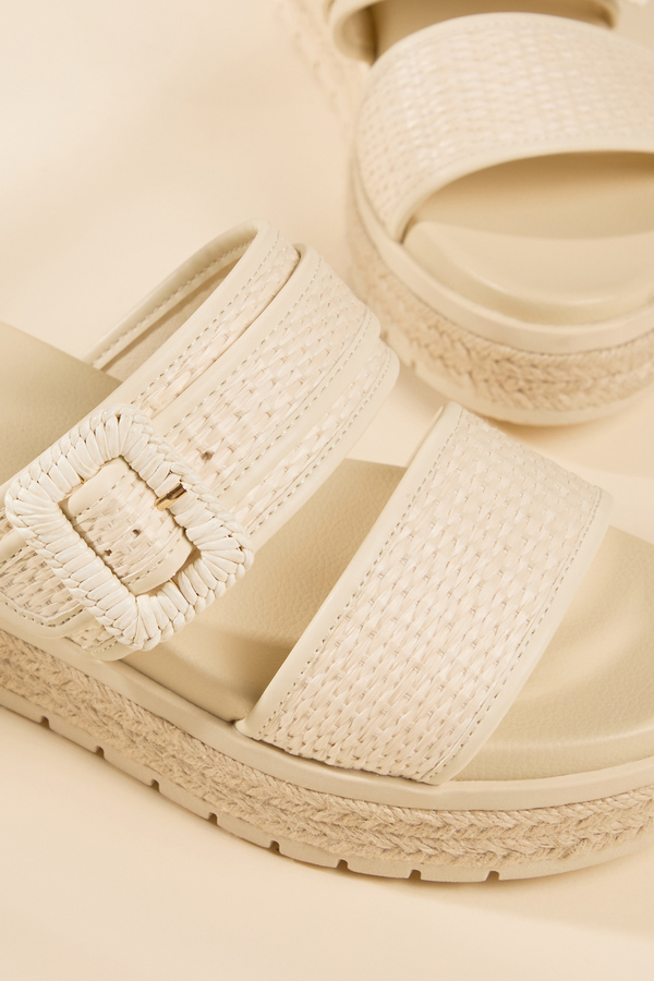 Raya Rafia Platform Sandals Detail 2 - Altar'd State