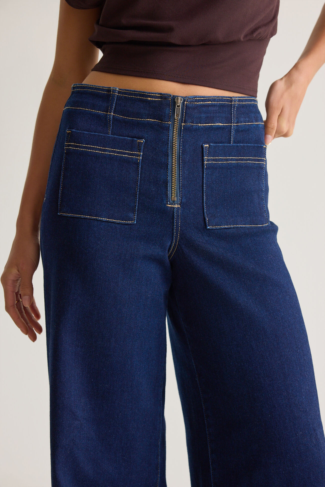 Hayla High Rise Front Zip Jean