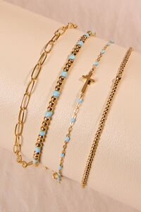 Dainty Cross Bracelet Set - Altar'd State