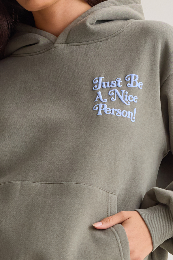 Just Be A Nice Person Hoodie Detail 4 - Altar'd State