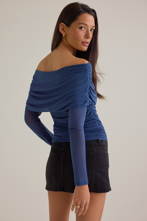 Sally Off Shoulder Mesh Top Detail 4 - Altar'd State