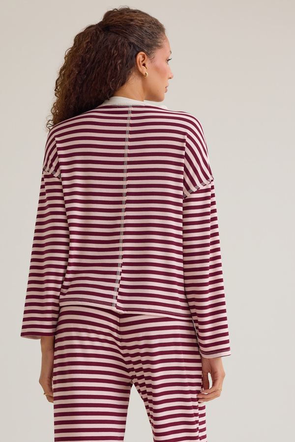 Cate Striped Crewneck Top Detail 6 - Altar'd State