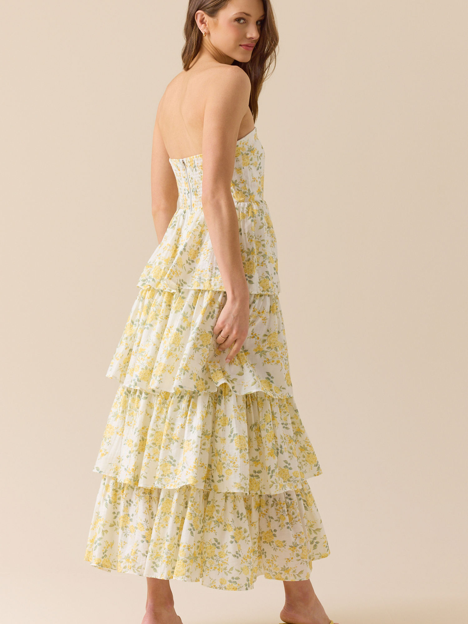 Altar'd State | Betsy Maxi Dress | YELLOW-MULTI | Material: 100% Cotton, Lining:100% Polyester | L