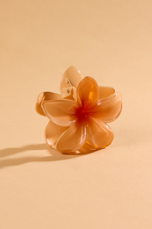 Turquoise Yellow and Peach Clear Claw Clips Frangipani Claw Clips Summer Hibiscus Plumeria Hair Clip  main image 4