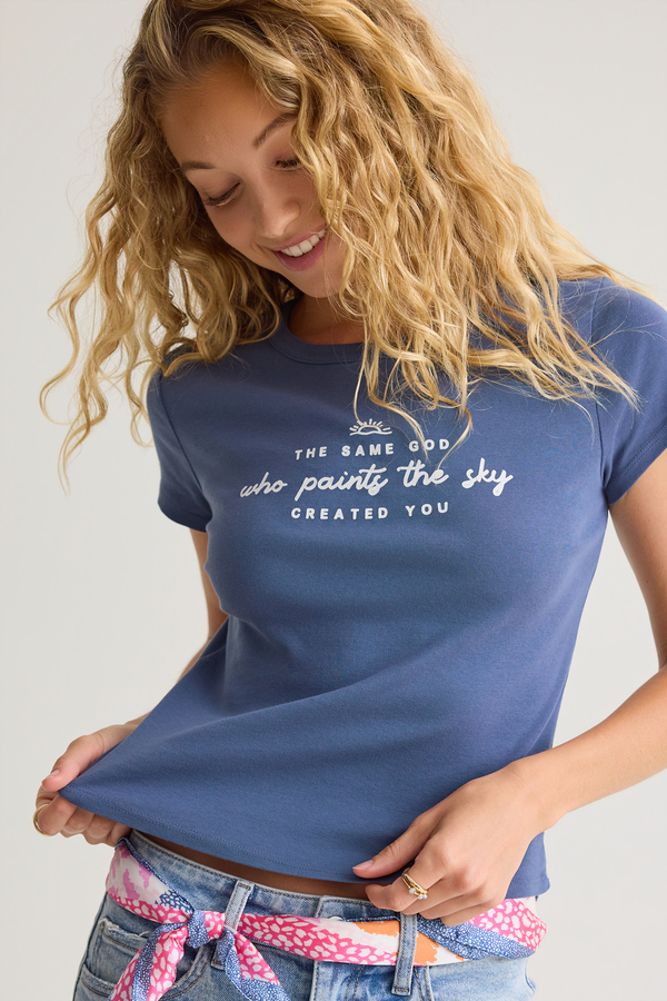 God Paints The Sky Baby Tee Detail 3 - Altar'd State