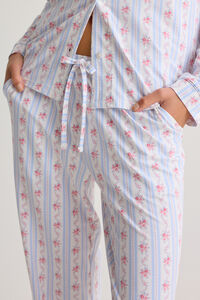 Anna Floral Striped Mama PJ Set Detail 3 - Altar'd State