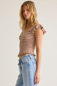 Halle Striped Knit Top Detail 3 - Altar'd State