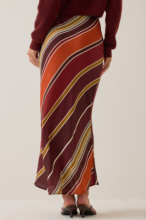 Asher Bias Stripe Midi Skirt - Altar'd State - 