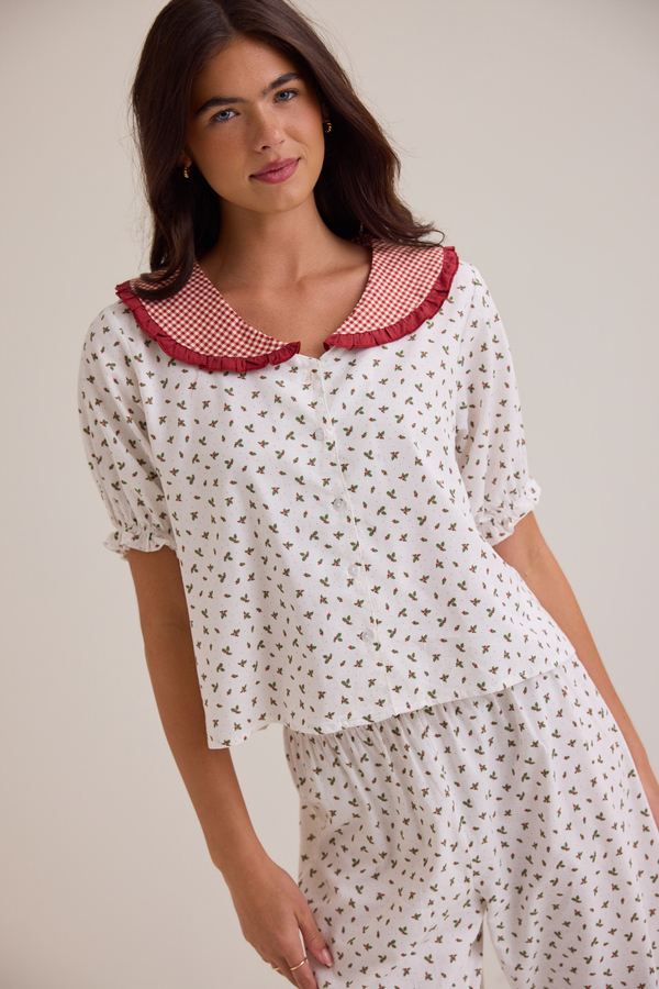 Darleen Holly Gingham Mama Pj Set Detail 2 - Altar'd State
