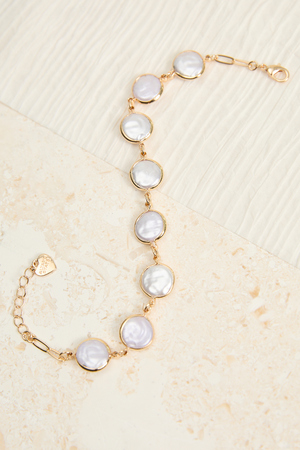Gloria Coin Pearl Anklet - Altar'd State - 