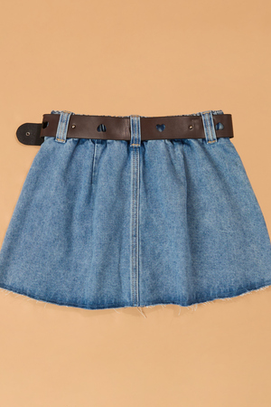 Hadley Pleated Denim Skort - Altar'd State - 