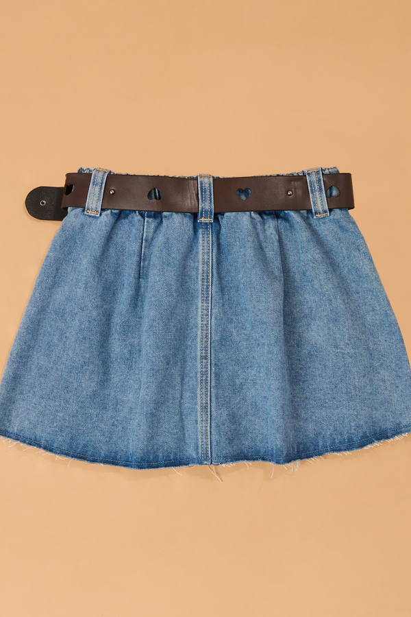 Hadley Pleated Denim Skort Detail 3 - Altar'd State
