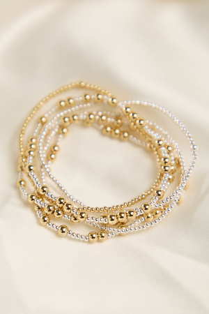 Mixed Metal Gold Bead Bracelet - Altar'd State - 