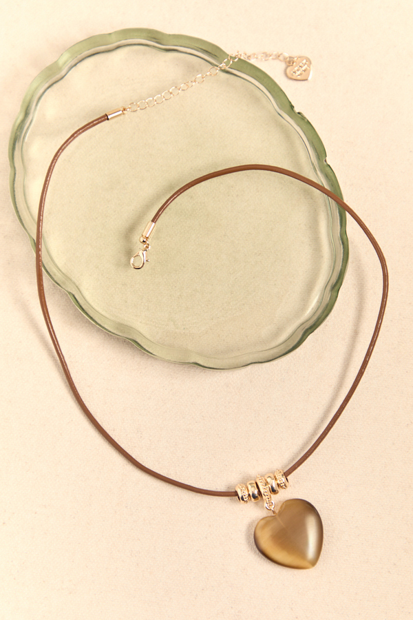 Greer Cord Heart Pendant Necklace - Altar'd State