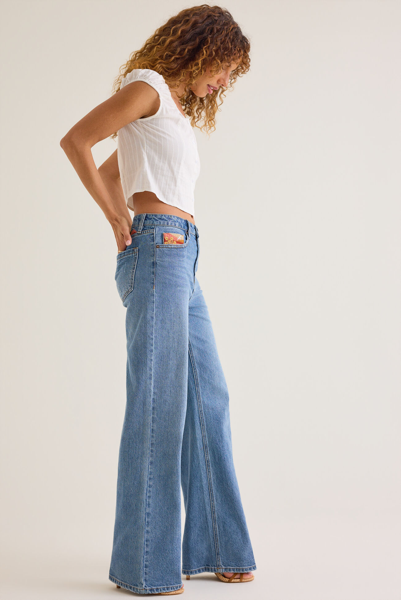 Gracee Desert Embroidered Straight Leg Jeans